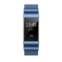 QusFy Metal Band Compatible with Fitbit Charge 2, Slim Thin Stainless Steel Metal with Magnetic Closure Replacement Accessories Small Large for Women Men, Black, Silver, Champagne, Rose Gold, Colorful