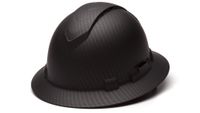 Pyramex Ridgeline Full Brim Hard Hat, Vented, 4-Point Ratchet Suspension, Matte Black Graphite Pattern
