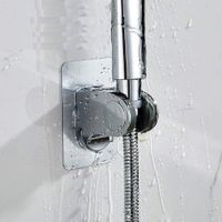 Wellgoods Plastic Shower Head Holder Adjustable Self Adhesive Wall Mounted Disc Shower Head Holder