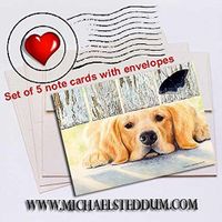 Michael Steddum Get It Golden Retriever Note Card Set
