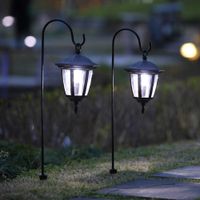 MAGGIFT 26 Inch Hanging Solar Lights Dual Use Shepherd Hook Lights with 2 Shepherd Hooks Outdoor Solar Coach Lights, 2 Pack
