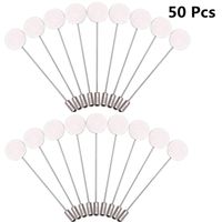 50 Pcs Silver Tone Round Tray Lapel Pin Stainless Steel Safety Pins Brooches for Men Women Suit Tie Hat Scarf Badge DIY Costume Jewelry Accessories