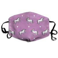 AAA.Yongfugui Purple Girls Cute Unicorn Love,Face Masks Breathable Dust Filter Masks Mouth Cover Masks Elastic Ear Loop Fashion Outdoor Face Masks with Design