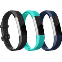 RedTaro Bands Compatible with Fitbit Alta HR/Alta-Pack of 3(Black,Navy Blue,Teal) Small,Adjustable Replacement Accessory Bands/Straps for Fitbit Alta HR/Alta for Women/Men(no Fitbit Fitness Tracker)