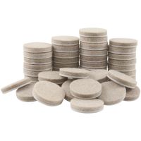 SoftTouch 4719095N Heavy Duty 1 Inch Felt Furniture Pads to Protect Hardwood Floors from Scratches, Linen, 48 Round