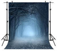 BackdropsOnline Misty Dark Forest Woods Halloween Backdrop for Photography Gloomy Grove Mystery Vampire Background Magic Witch Wizard Sorcerer Ghost Themed Party Banner Decors Photo Props 6x8ft