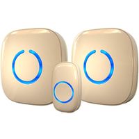 Wireless Doorbell by SadoTech - Waterproof Door Bells & Chimes Wireless Kit - Over 1000-Foot Range, 52 Door Bell Chime, 4 Volume Levels with LED Flash - Wireless Doorbells for Home - Model CXR (Beige)