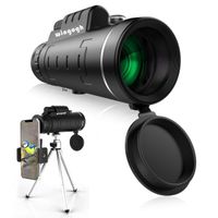Monocular Telescope, 40x60 High Power HD Compact Monocular for Adults Kids, Night Vision Waterproof Scope with Smartphone Holder & Phone Tripod & BAK4 Prism FMC for Bird Watching Camping Hiking