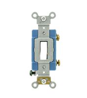 Leviton 1201-LHW 15 Amp, 120 Volt, Toggle Lighted Handle, Illuminated Off Single-Pole AC Quiet Switch, Extra Heavy Duty Grade, Self Grounding, White