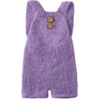 Baby Photography Props Boy Girl Photo Shoot Outfits Newborn Crochet Costume Infant Knitted Clothes Mohair Rompers (Purple)