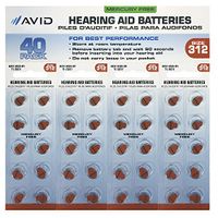 Avid (HLT-312BATT40) Hearing Aid #312 Battery (40 Count)