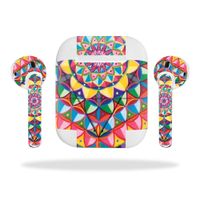 MightySkins Skin Compatible with Apple AirPods - Rainbow Kaleidoscope | Protective, Durable, and Unique Vinyl Decal wrap Cover | Easy to Apply, Remove, and Change Styles | Made in The USA