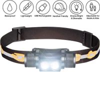 SLONIK 1000 Lumen Rechargeable 2x CREE LED Headlamp w/ 2200 mAh Battery - Lightweight, Durable, Waterproof and Dustproof Headlight - Xtreme Bright 600 ft Beam - Camping and Hiking Gear