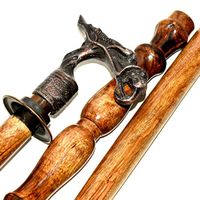 Nautical World Solid Brass Dragon Head Handle Brown Wooden Cane Walking Stick
