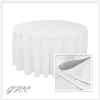 GFCC 96 Round 240cm White Polyester Tablecloth Durable Wedding Decoration Tablecloth