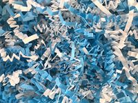 Baby Boy Blend - Light Blue and White - 7.5 oz. Crinkle Cut Paper Shred Gift Basket Package Grass Filler Bedding Shower