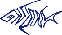 hBARSCI Fish Bones Vinyl Decal - 5 Inches - for Cars, Trucks, Windows, Laptops, Tablets, Outdoor-Grade 2.5mil Thick Vinyl - Cobalt Blue