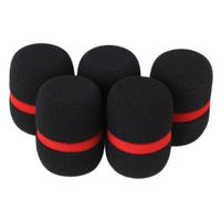 BQLZR 35mm Dia Black Handheld Wireless Microphone Wind Shield Foam Mic Cover EY-M08B Pack of 5