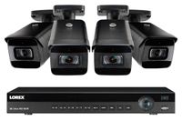 Lorex Weatherproof Indoor/Outdoor Home Surveillance Wired Security System, 16-Channel 4K Ultra HD IP 3TB NVR System w/ 4 Outdoor (8MP) Cameras w/Color Night Vision & Audio Recording