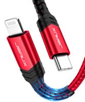 USB C to Lightning Cable 4ft, JSAUX [Apple MFi Certified] Support Power Delivery Fast Charging iPhone USB-C Charger Compatible with iPhone 11/11 Pro/11 Pro Max/X/XS/XR/XS Max/8/8 Plus (Red)