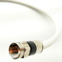 PHAT SATELLITE RG-6 (Series 6) Tri-Shield Coaxial Cable, Nickel Plated Brass Fittings, 18 AWG 75 Ohms, UL ETL Rated, Broadband Internet Ham Radio OTA HD Antenna Coax, Made in USA (3 Pack, 6ft, White)