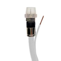 135ft WHITE Coax RG-6 Cable w/Ground Messenger 3Ghz 75 Ohm 18AWG UL ETL CM ANTI-CORROSION WEATHER SEAL BRASS Compression Fittings SATELLITE TV & INTERNET CABLE Assembled in USA by PHAT SATELLITE INTL