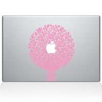 The Decal Guru 2064-MAC-15X-BG Tree of Life Topiary Decal Vinyl Sticker, 15" MacBook Pro (2016 & Newer), Pink