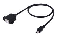 CERRXIAN 50cm Mini USB 5pin Male to USB Type B 2.0 Female Extension Panel Mount Data and Charge Cable with Screws Holes