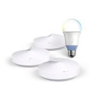 TP-Link Deco M5 Wi-Fi system (Pack of 3) - Router Replacement for Secure Whole Home Coverage + TP-Link LB120 Alexa & Google Home Enabled Smart Bulb