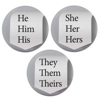 Buttonsmith Pronoun Set 1.25" Button - Pack of 100 - Union Printed and Union Made - Made in the USA