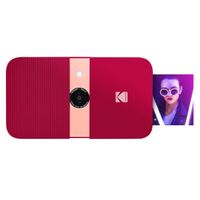 KODAK Smile Instant Print Digital Camera - Slide-Open 10MP Camera w/2x3 Zink Paper, Screen, Fixed Focus, Auto Flash & Photo Editing - Red