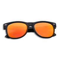 YAMAZI Kids Polarized Sunglasses Sports Fashion For Boys And Girls Mirrored Lens (Black | Orange Lens, Gray)