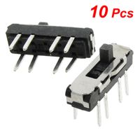 Uxcell a12010900ux0090 Vertical Double Row 8 Pin On Off On 3 Position 2P3T Mini Slide Switch, 10 Piece