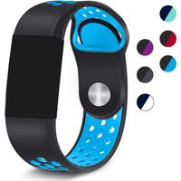 aczer-Y Garmin Vivoactive Hr Accessories Watchbands, 11 Color Classic Replacement Watch Band with Stainless Metal Buckle and Rubber Strap for Garmin Vivoactive Hr Wrist Band (Black with Blue Hole)
