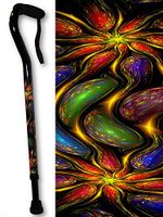 Adjustable Walking Cane Foam Handle Offset Liquid Gems Design