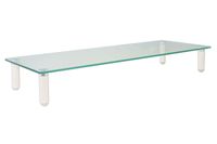 Kantek Glass Monitor Riser with 5mm Tempered Glass Platform and 40-Pound Capacity, 3.25-Inch x 8.25-Inch x 22-Inch, Clear Glass (MS370)