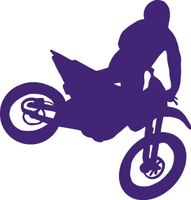 hBARSCI Motocross Vinyl Decal - 5 Inches - for Cars, Trucks, Windows, Laptops, Tablets, Outdoor-Grade 2.5mil Thick Vinyl - Purple