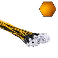 EDGELEC 30pcs 12 Volt 5mm Yellow LED Lights Emitting Diodes Pre Wired 7.9 inch DC 12v LED Light Clear Lens Small LED Lamps