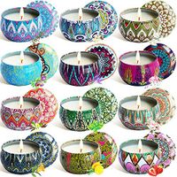 YCYH Scented Candles Gift Sets, Natural Soy Wax 2.5 Oz Unit Portable Travel Tin Perfect for Women Aromatherapy Anniversary - 12 Pack