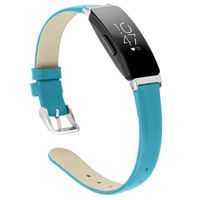 CAVN Leather Bands Compatible with Inspire/Inspire HR for Women Men, Genuine Leather Slim Replacement Wristbands Bracelet Accessories Classic Leather Strap (S (6.0"-7.8"), Teal)