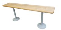 9-1/2" Wide Hardwood Locker Bench with Heavy Duty Steel Pedestals - Available in 4 Sizes and 2 Pedestal Colors. Perfect for The Gym, Garage, Mudroom or Workout Area (72" x 9-1/2", Battleship Gray)