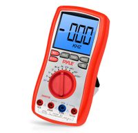 Pyle PDMT38 Digital LCD AC, DC, Volt, Current, Resistance, Range Multimeter with Rubber Case, Test Leads and Stand