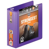 Wilson Jones Heavy Duty Round Ring View Binder with Extra Durable Hinge, 3 Inch, Customizable, Purple (W363-49-267)
