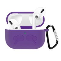 QIENGO Compatible for Airpods Pro Silicone Case Cover with Keychain, Visible Front LED, Scratch-Proof & Shockproof Protective Cover Compatible for Airpods Pro/Airpods 3