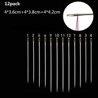 One Second-Needles Self Threading Needles Hand Sewing Repair Cloth Needles,Elderly,Blind, Sewing Needle(Pack of 12pack)