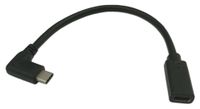 USB3.1 USB-C Type C Extension Cable, zdyCGTime Right & Left Angled 90 Degree Male to Female Charging & Sync Cable Cord for Laptop & Tablet & Mobile Phone& More-L=0.2m Black