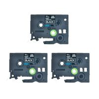 NineLeaf Replacement White on Black 12mm TZ335 TZ 335 TZe 335 TZe335 Laminated Label Tape Compatible for Brother P-Touch PTD400 PT-H110 PTD600 PTD600VP PT-P750W PT-D210 PT-H100 Label Maker 3 Pack