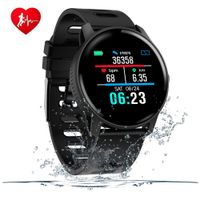SENBONO Fitness Tracker Bluetooth Smart Watch, Activity Tracker with Heart Rate Monitor for Android/iOS, IP68 Waterproof Smart Watch Bracelet Wristband Pedometer Watch for Kids Women Men (Black)