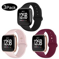 Kmasic Sport Band Compatible Versa/Versa Lite Edition 3 Pack, Soft Silicone Strap Replacement Wristband Compatible Versa Smart Fitness Watch, Large Small