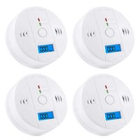 MIXSight Carbon Monoxide Detector Alarm Pack 4, CO Gas Sensor Detector with Digital Display Alarm Clock Warning for Home (3 AA Battery not Included) (Pack 4) Sold by Beauty-America Shop